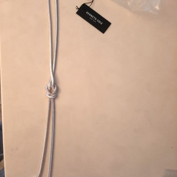 3/$50 Kenneth Cole Shiny Silver Knot Y Necklace - Picture 5 of 5